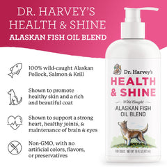 Dr. Harvey's Health & Shine: pelaje brillante en perros gracias al aceite de Alaska.