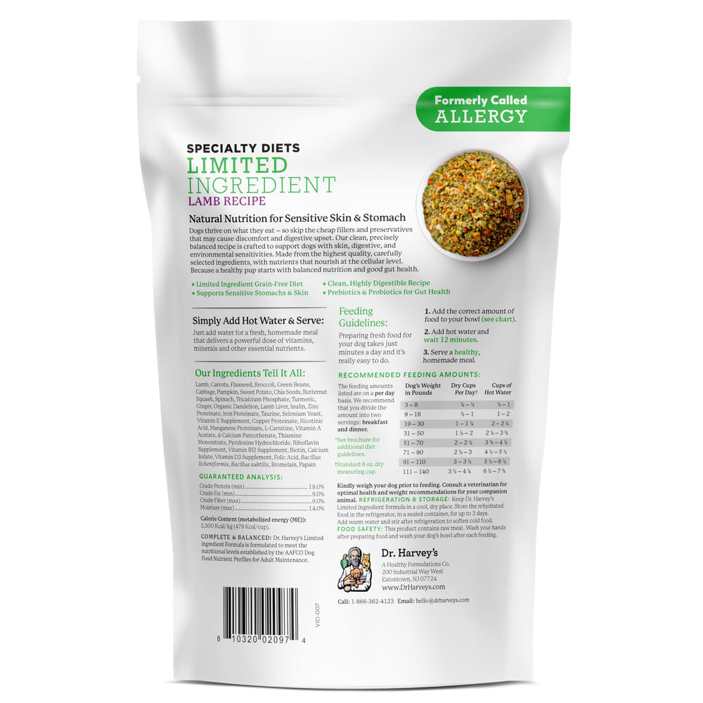 Dr. Harvey's Limited Ingredient: comida servida en tazón para usar en casa.