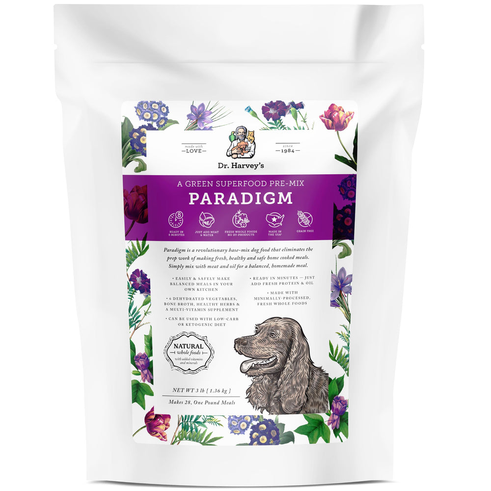Dr. Harvey's Paradigm base deshidratada de verduras para una comida casera equilibrada.