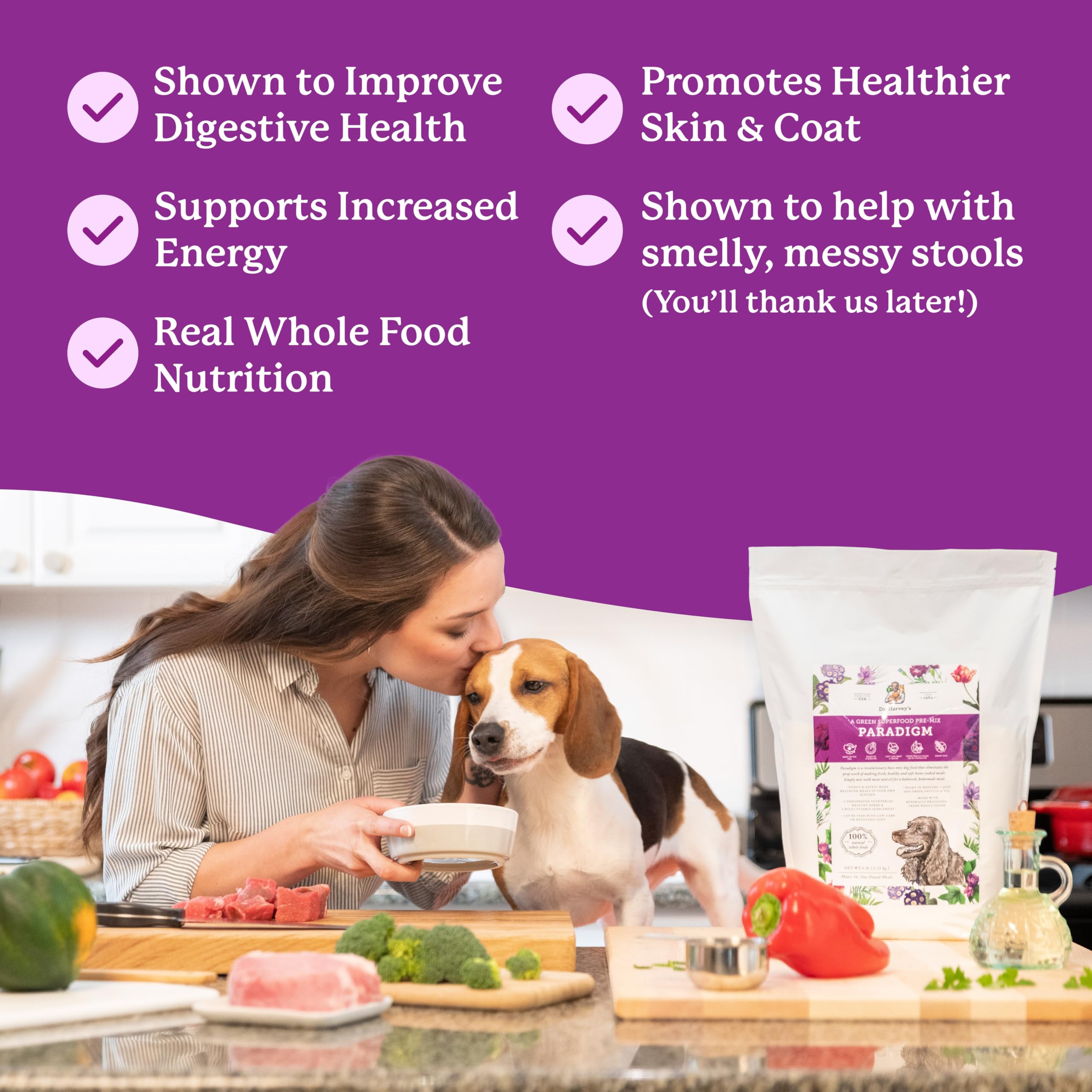 Paradigm: vegetales deshidratados para base nutritiva de comidas caninas