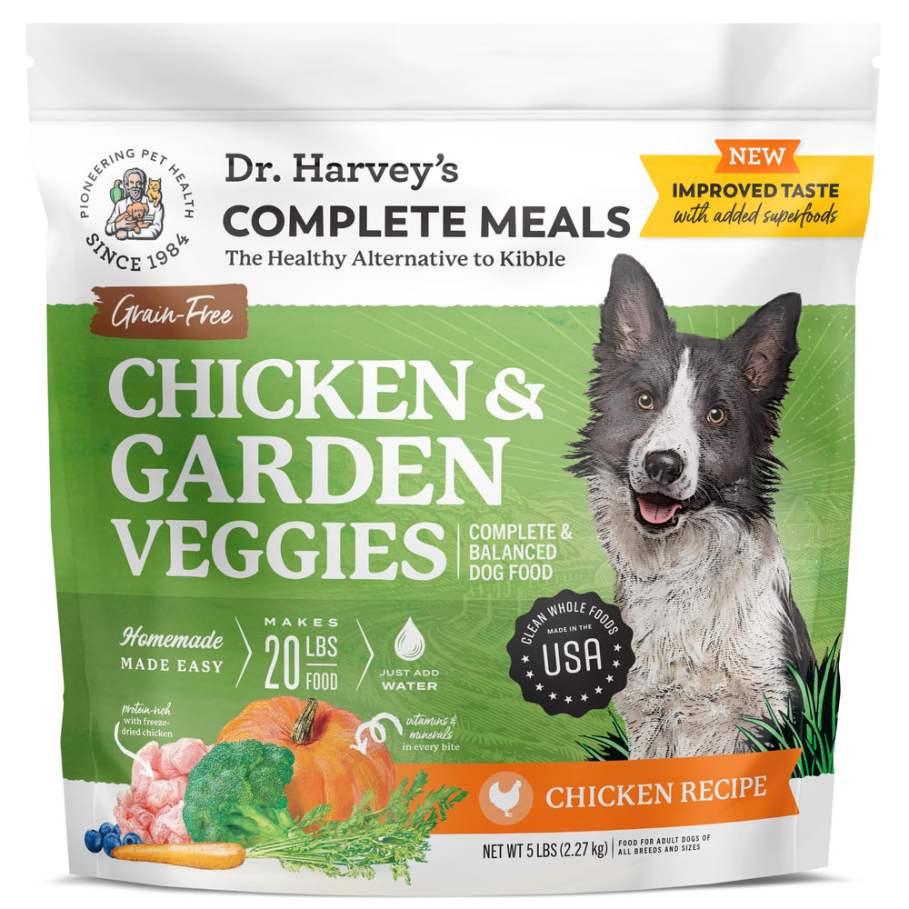Dr. Harvey's pollo y verduras, bolsa de 5 lb para comidas completas de perros.
