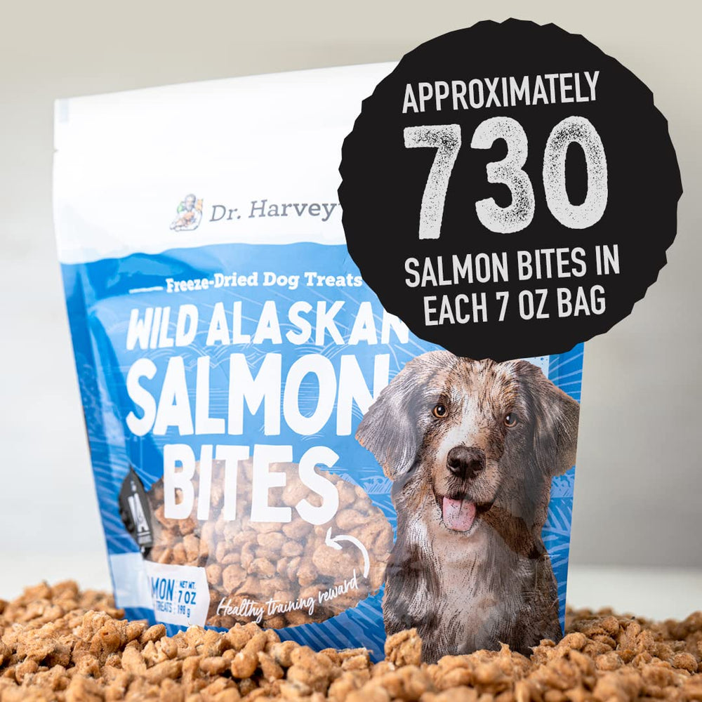 Dr. Harvey's Salmon Bites: proteína real y opción sin conservantes artificiales.