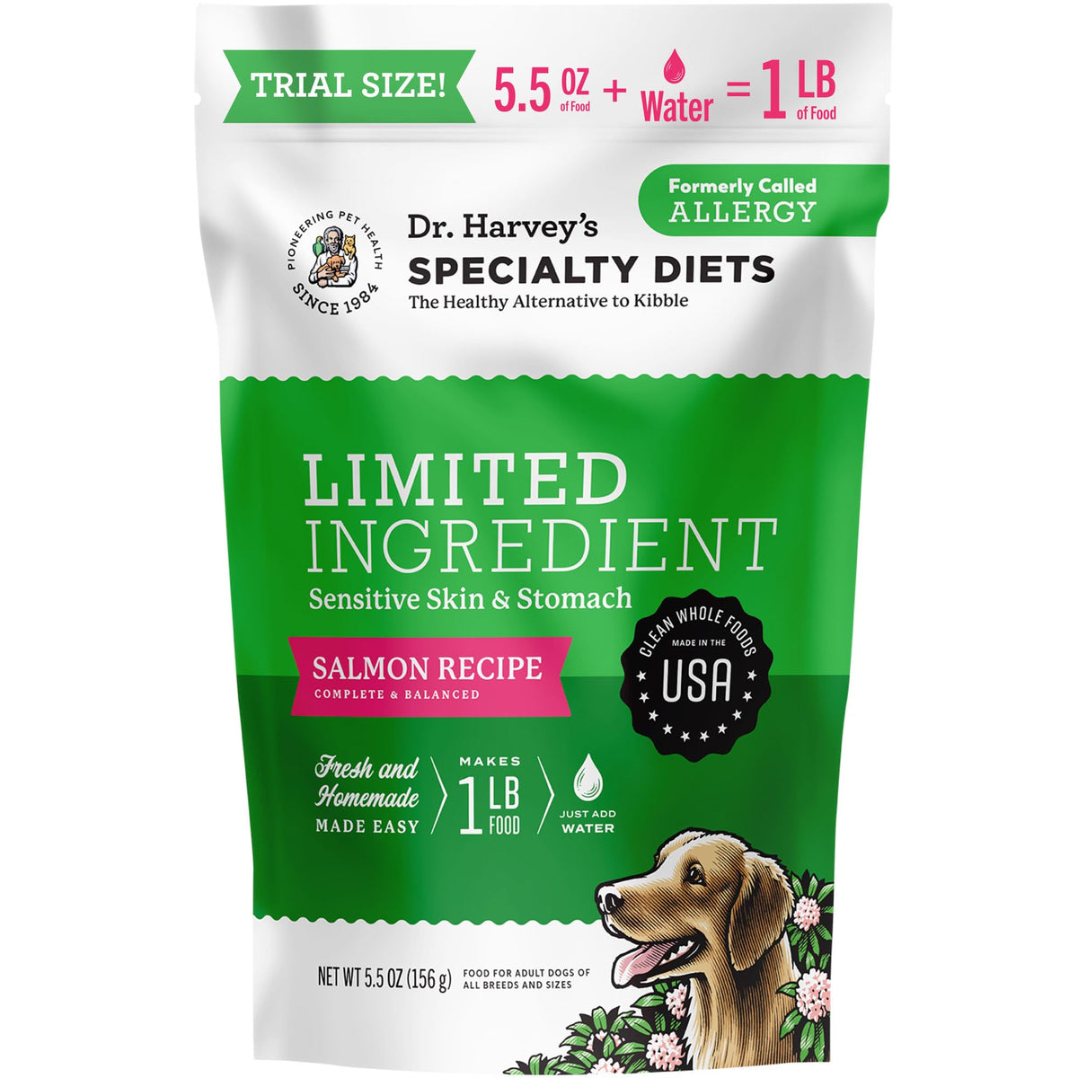Dr. Harvey's Salmón: bolsa de prueba para evaluar sensibilidad estomacal del perro.