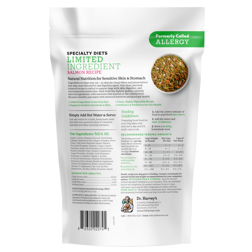 Dr. Harvey's Salmón con superalimentos equilibrados para una nutrición completa.