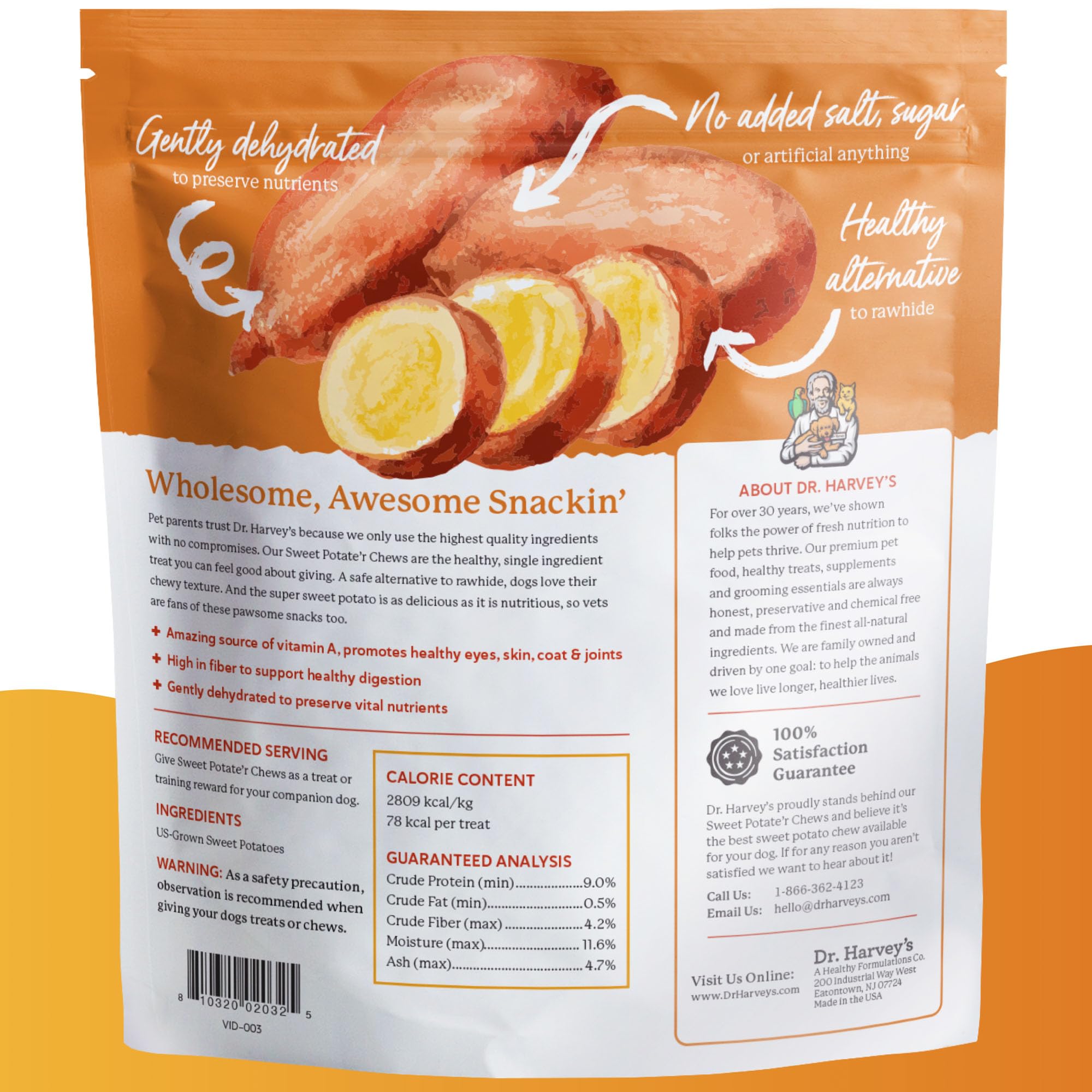 Dr. Harvey's tiras masticables de patata dulce para entrenamiento