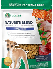 Dr. Marty Nature's Blend: alimento liofilizado para perros pequeños, práctico y sabroso.