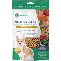 Dr. Marty Nature's Blend, imagen de alimento-seco-perros-activos-mayores-6oz, apoya movilidad y vitalidad.