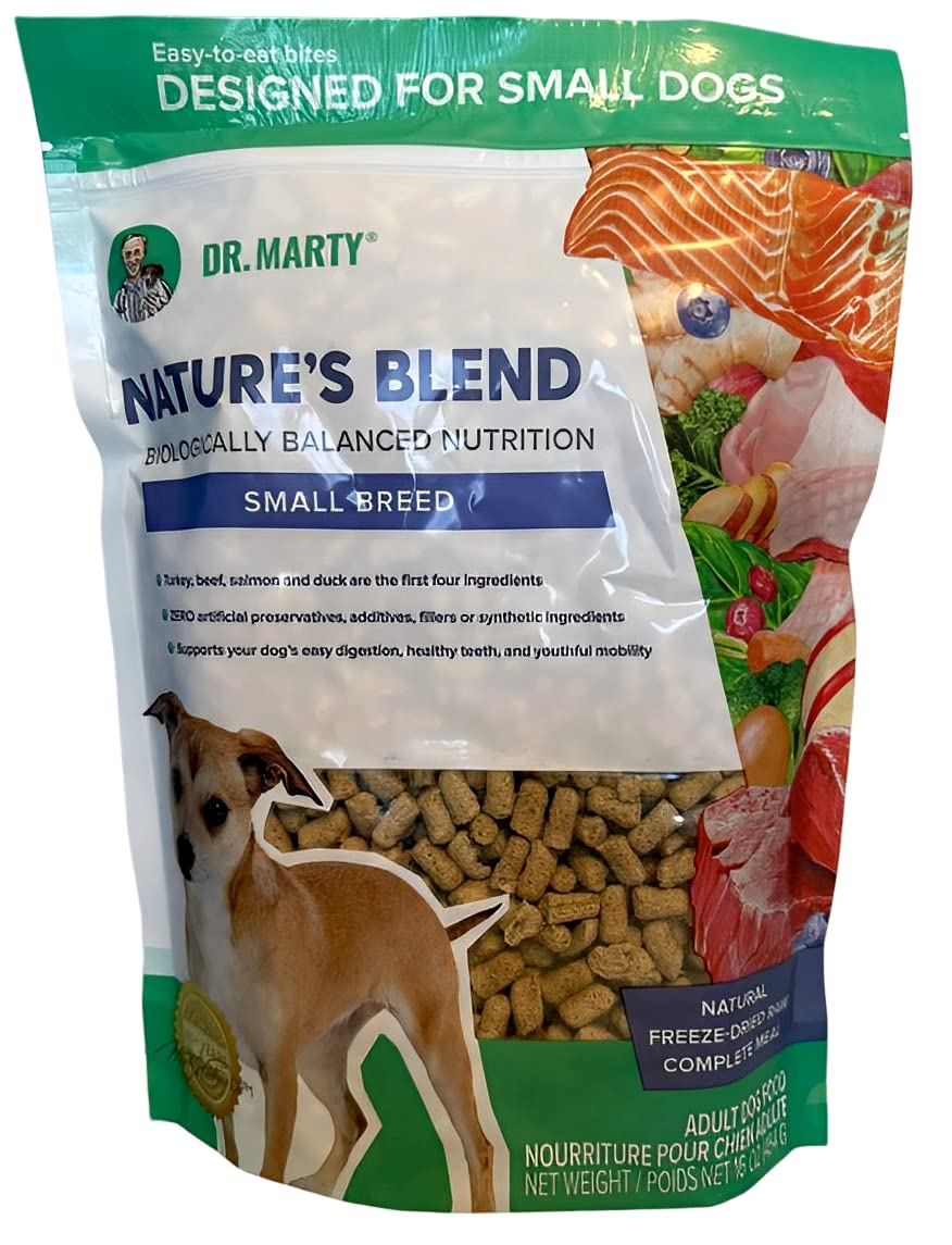 Dr. Marty Nature's Blend: ingredientes reales de carne, fruta y verdura para la nutrición diaria.