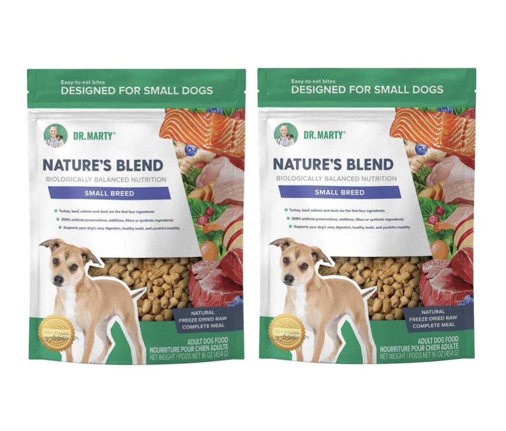 Dr. Marty Nature's Blend para perros pequeños, alimento liofilizado 16 onzas listo para rehidratar