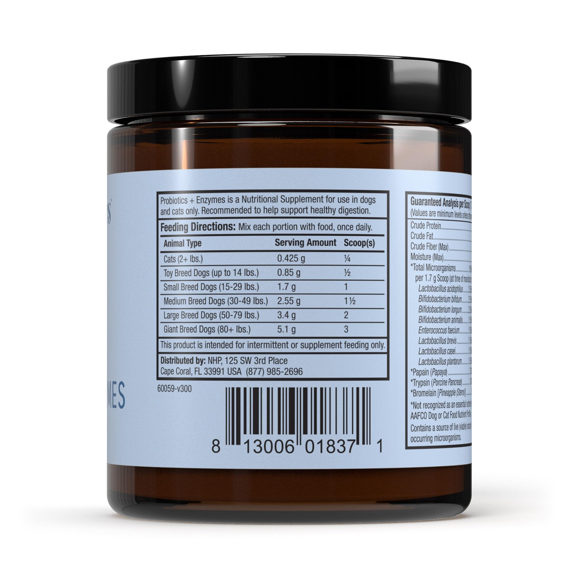 Dr. Mercola Bark & Whiskers Probióticos y Enzimas: cucharita medidora para dosis diaria sin complicaciones