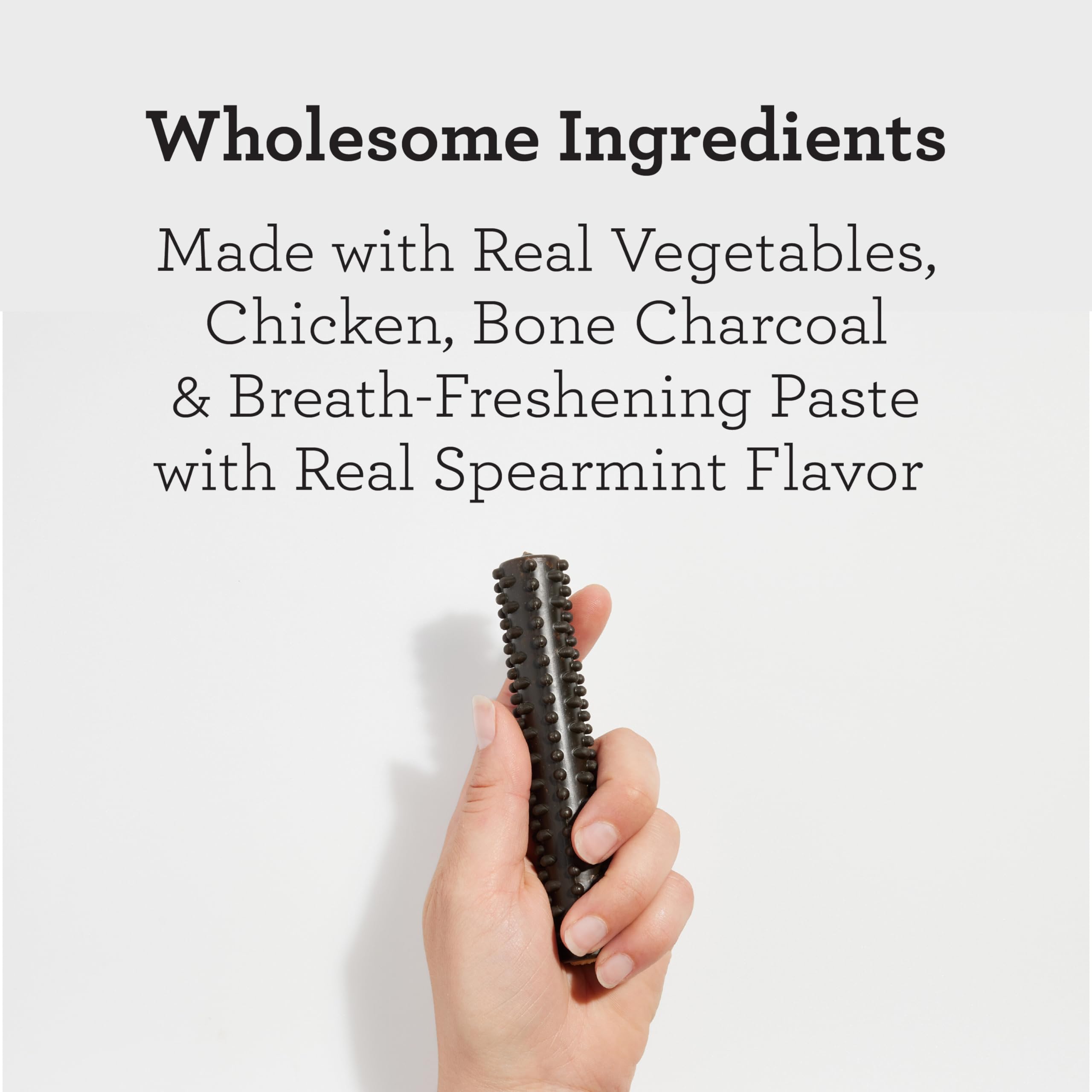 DreamBone centro con pasta de menta para frescura durante la masticación.