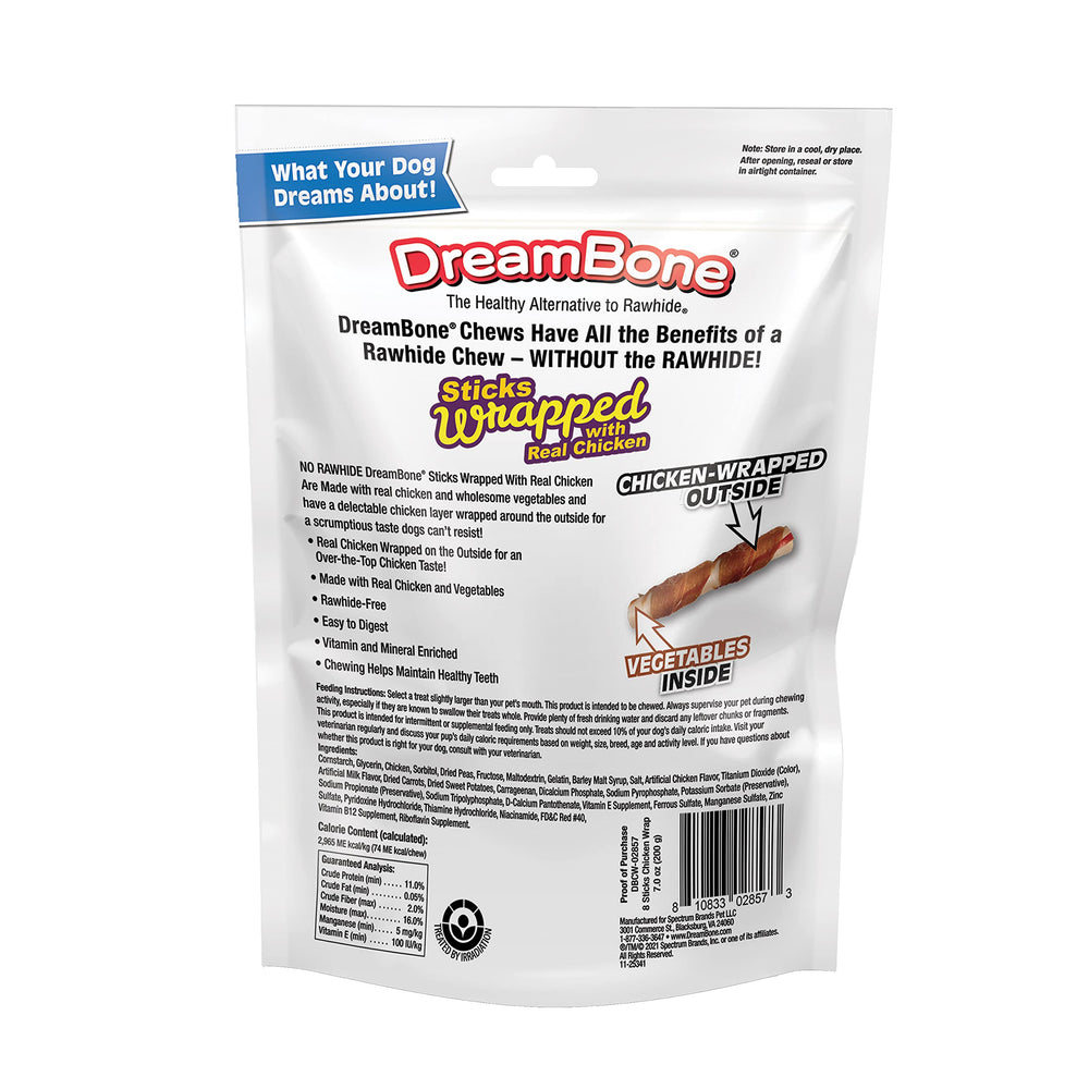 DreamBone envueltos de pollo, capa exterior sabrosa para masticar.