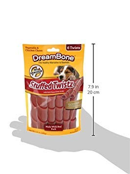 DreamBone Twistz, paquete de 6 piezas, snack sabroso sin cuero crudo para perros