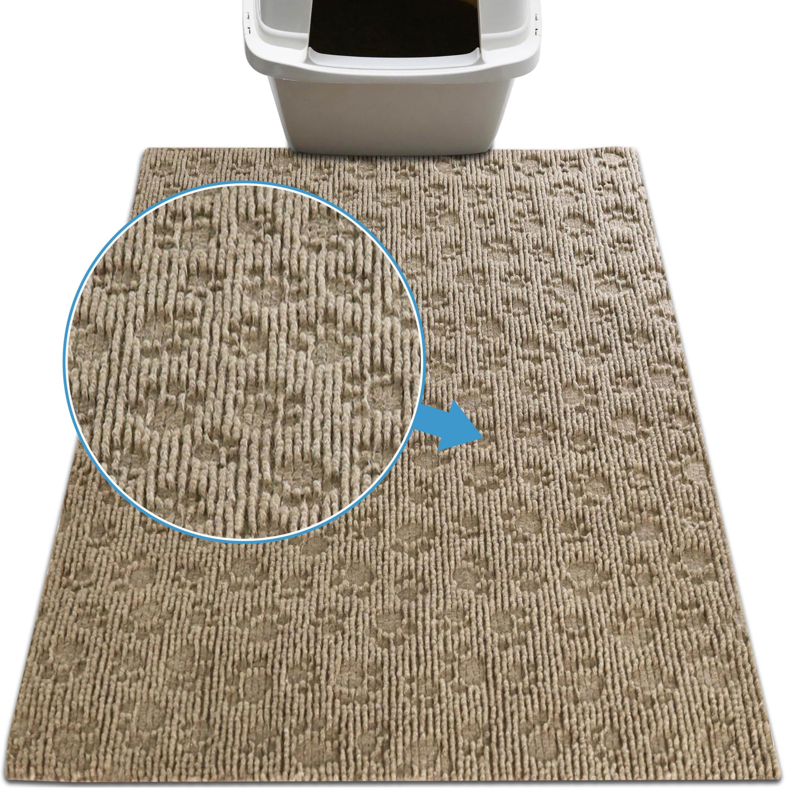 Drymate alfombrilla para caja de arena de gatos capta la arena y reduce desorden.