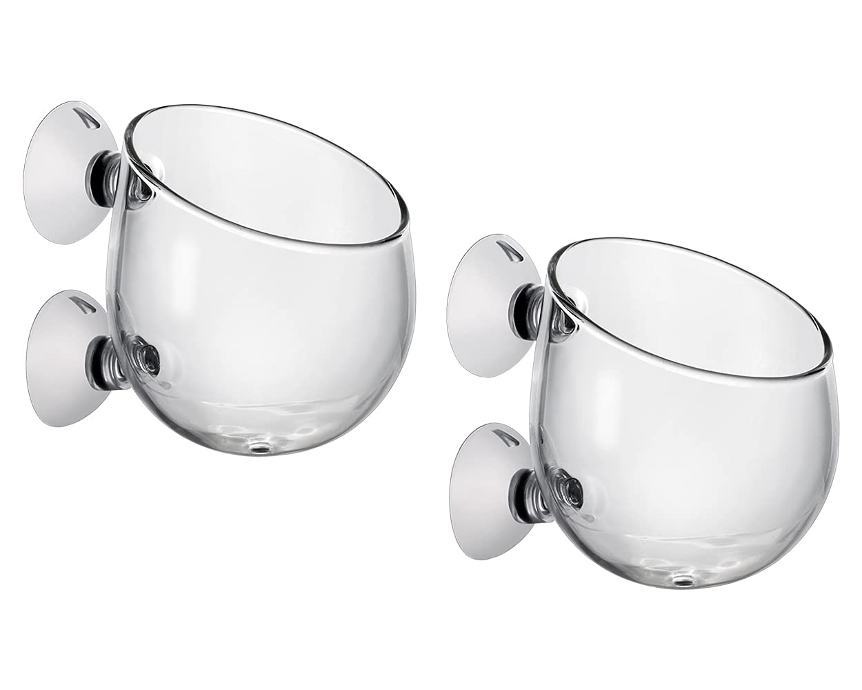 DS Distinctive Style, taza planta acuario cristal con ventosas para decoración estable.