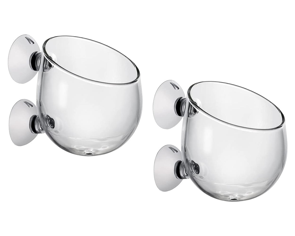 DS Distinctive Style, taza planta acuario cristal con ventosas para decoración estable.