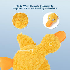 Ducky Doodle amarillo textura peluche: suave para perros pequeños y medianos.