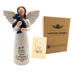 DUDULOVY figura-angel-perro-memorial: escultura conmemorativa para recordar a tu perro en casa.