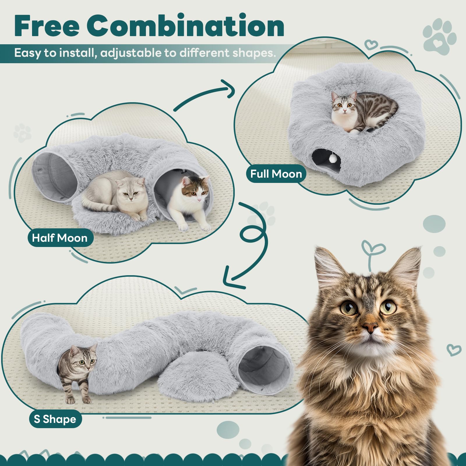 DUMOS interior felpa, forro suave para confort de tu gato.