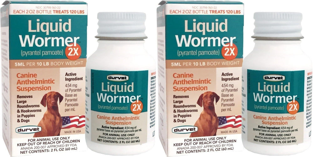 Durvet 2X desparasitante para perros, botella, sabor agradable facilita la administración