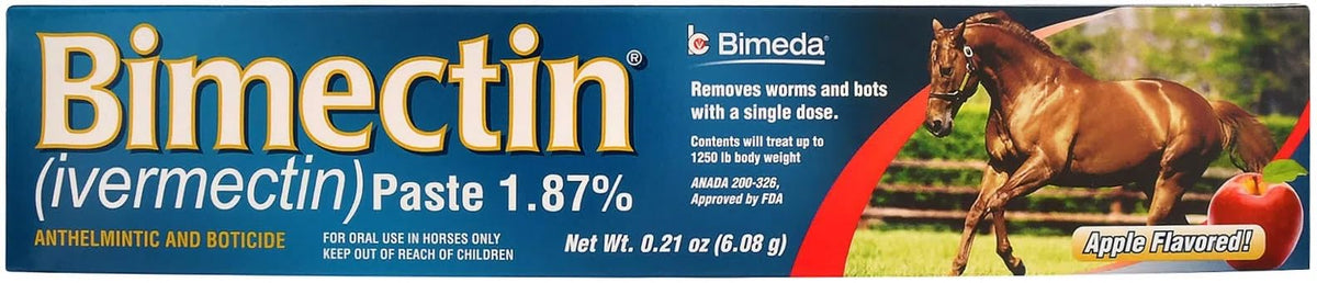 Durvet Bimectin Ivermectina sabor manzana, pasta para desparasitar caballos.