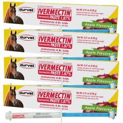 Durvet Ivermectina 4-paquetes, pasta-gel, protección parasitaria para caballos