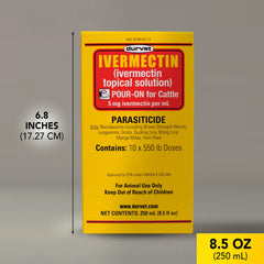 Durvet Ivermectina: caja del producto para manejo seguro en la granja.