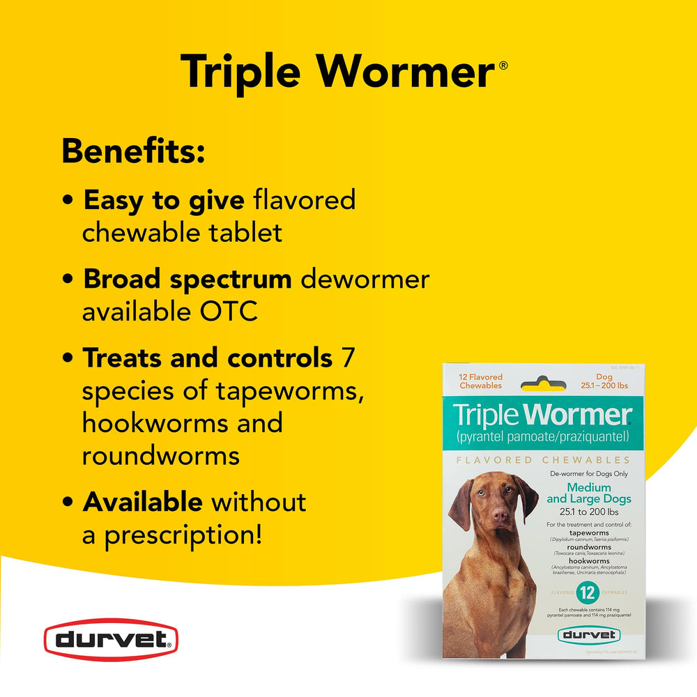 Empaque de 12 tabletas Durvet Triple Wormer