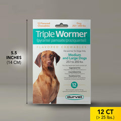 Guía de dosis de Durvet Triple Wormer según peso