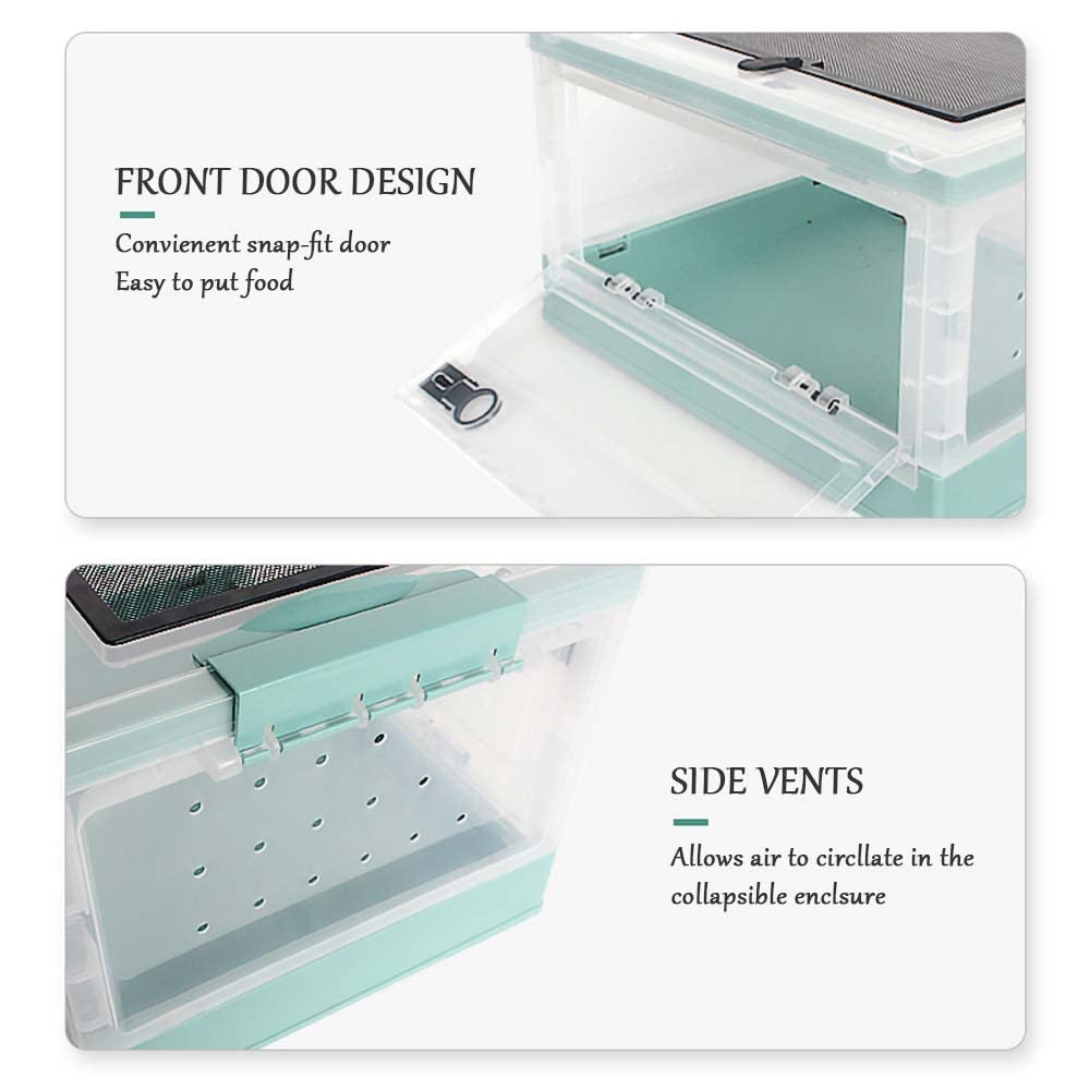 Dutiplus terrario grande color gris azulado para hogar moderno