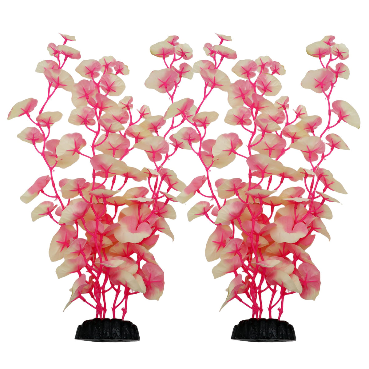 DVHEY planta de acuario seda 16 pulgadas en blanco y rosa para decoración natural