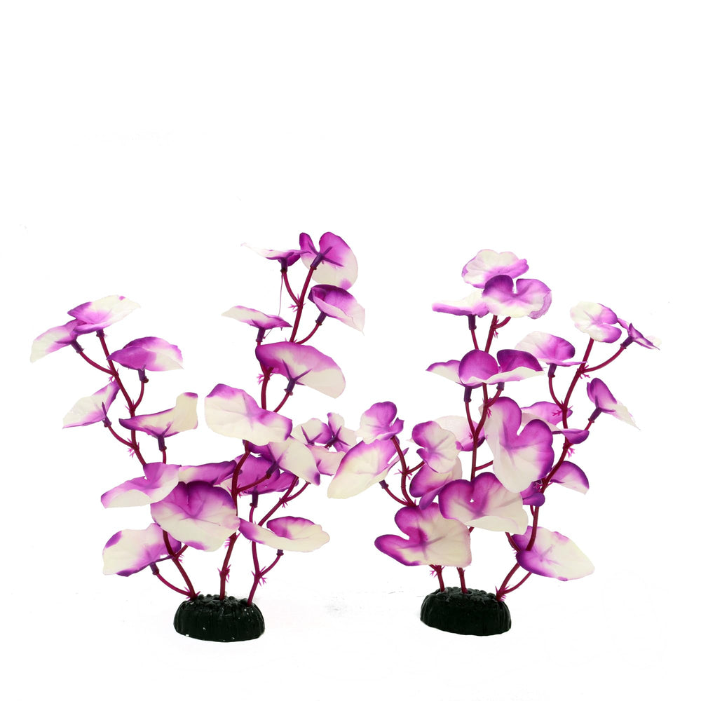 DVHEY plantas silk para acuario, morado-blanco, aporta refugio y estética saludable.