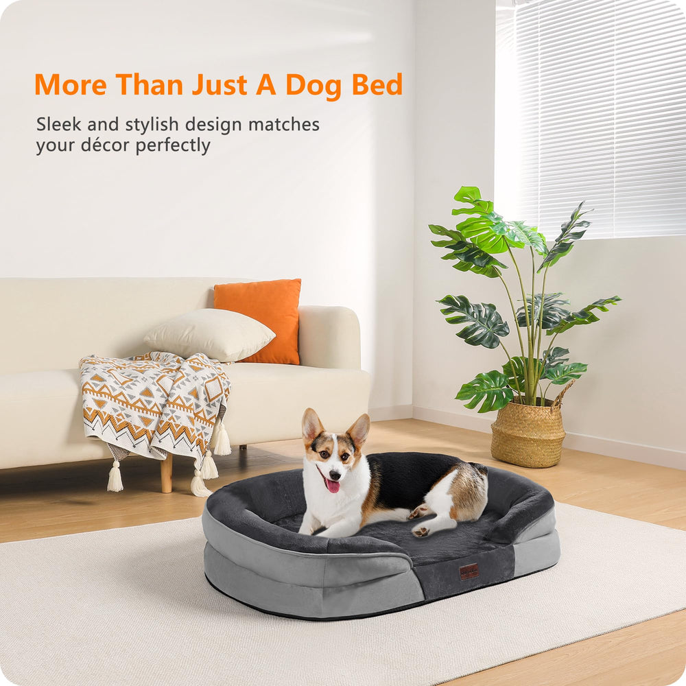 Dwanton cama perro con funda impermeable protege la espuma de derrames y accidentes