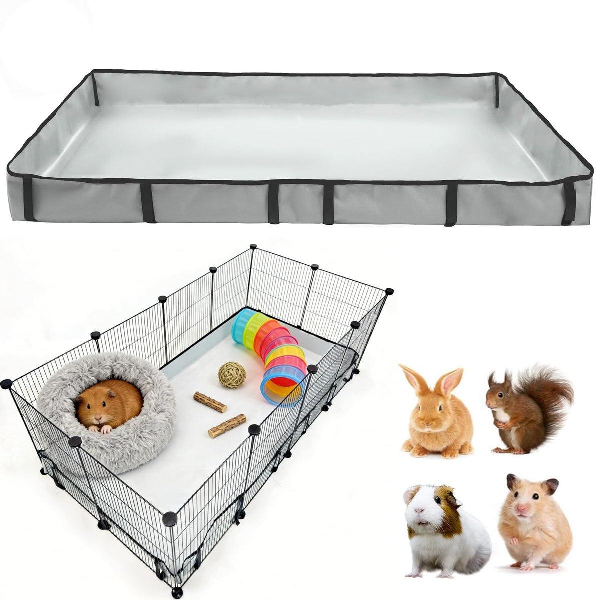 DZWLKJ forro de jaula para conejillo de indias, base impermeable 24x48 para seguridad y limpieza