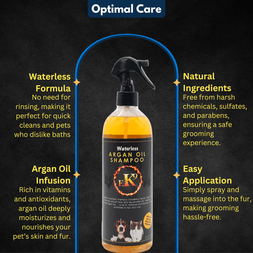E3 champú sin agua facilita la aplicación para mascotas con aroma agradable.