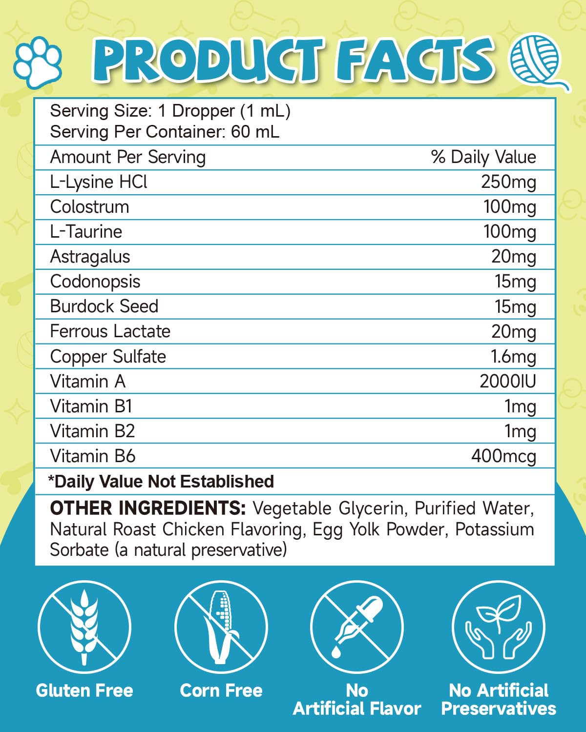 Fórmula sin gluten para gatos, L-Lisina de Eagou Diary.