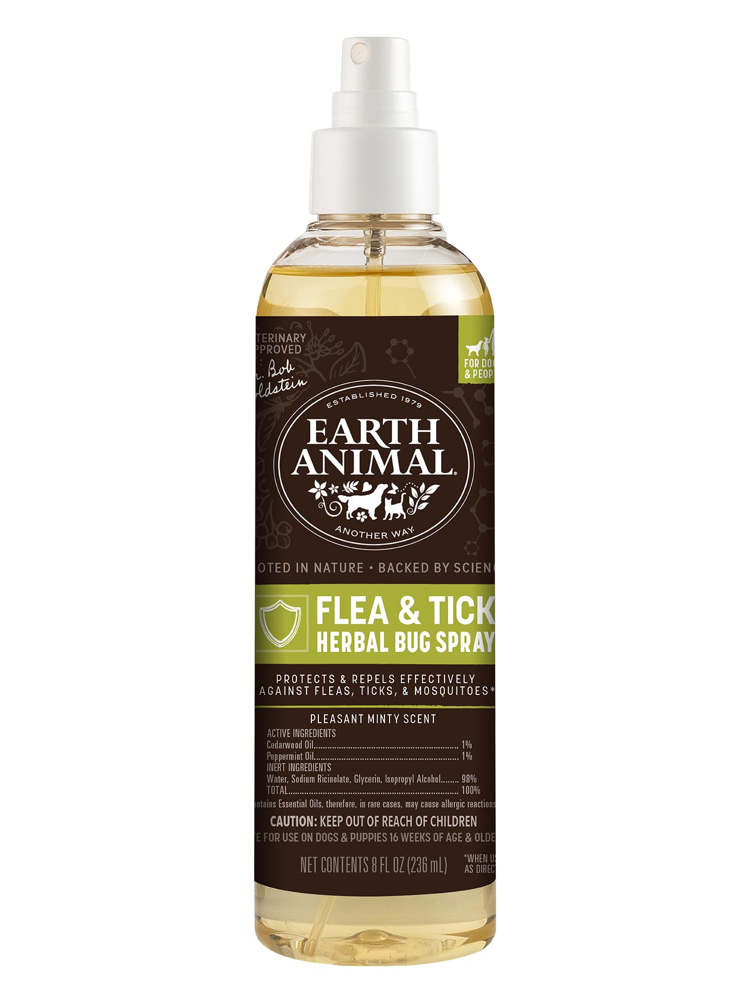 Spray Earth Animal Apothecary para pulgas y garrapatas, protección suave.