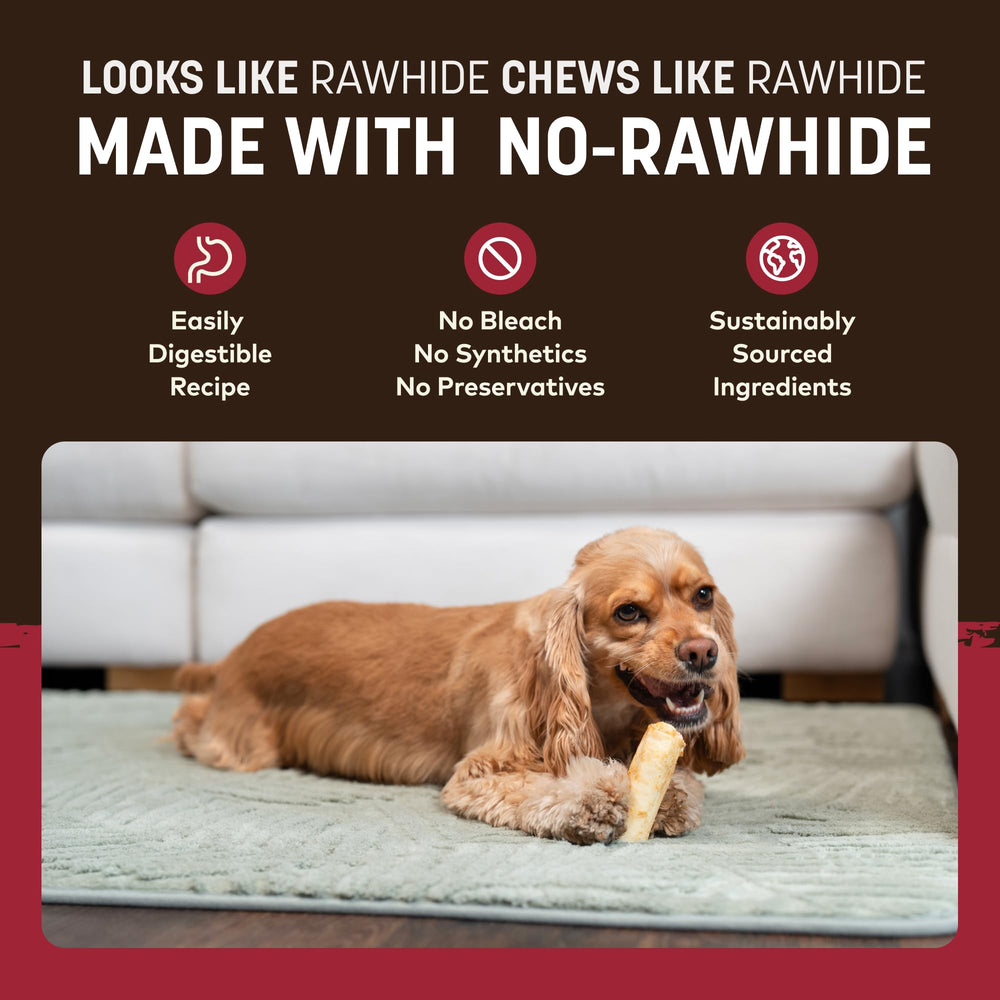 Earth Animal No Hide Chews: más suave para la digestión frente a la rawhide tradicional.
