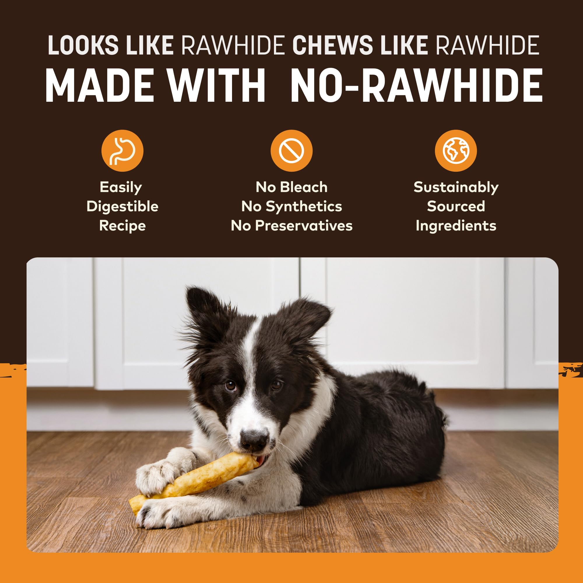 Sesión de masticación tranquila con No Hide Chews de pollo.