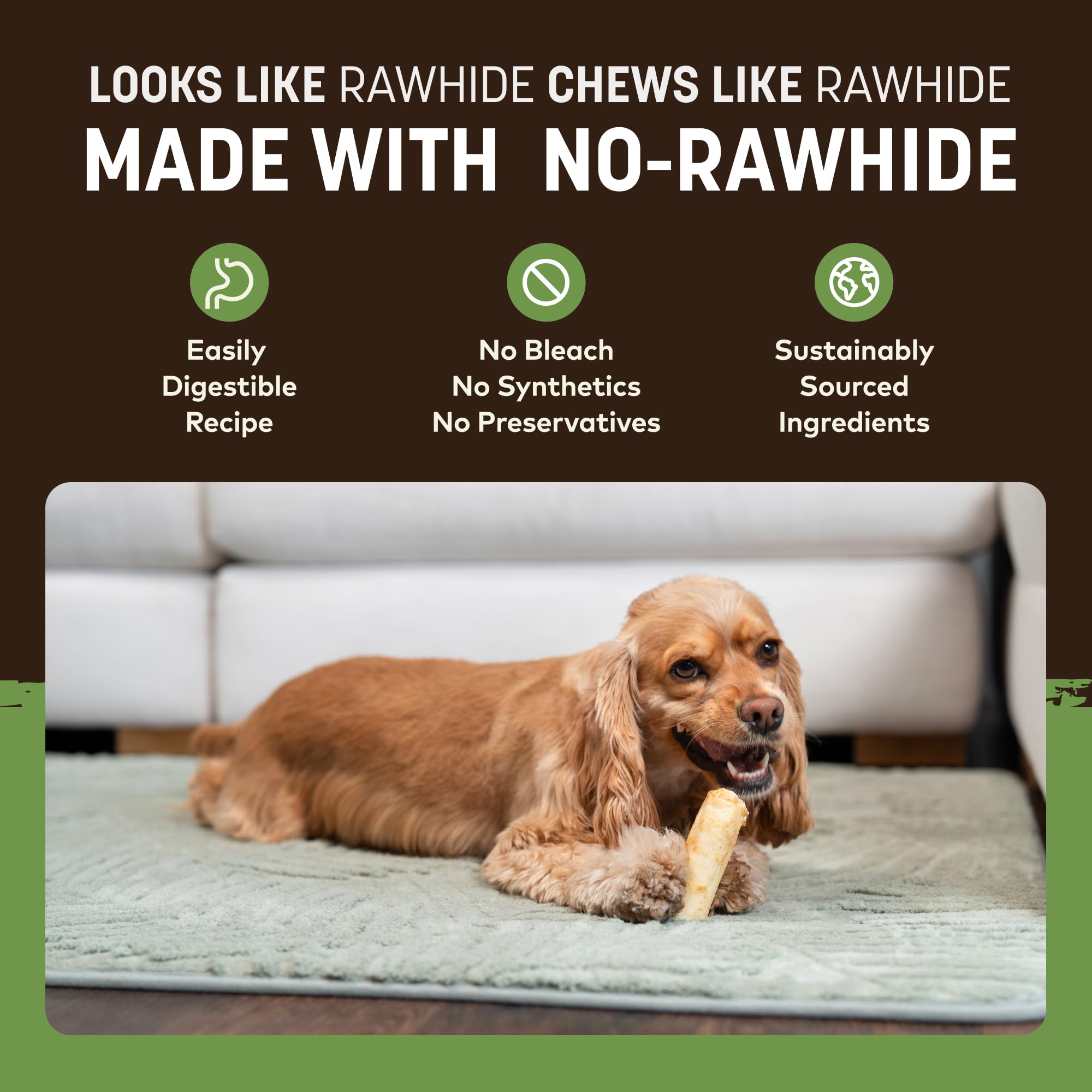 Earth Animal No Hide Chews: hecho en EE.UU. con ingredientes simples para perros pequeños.