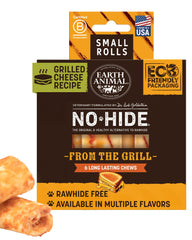 Earth Animal No Hide Chews, empaque frontal, opción sabrosa para perros pequeños.