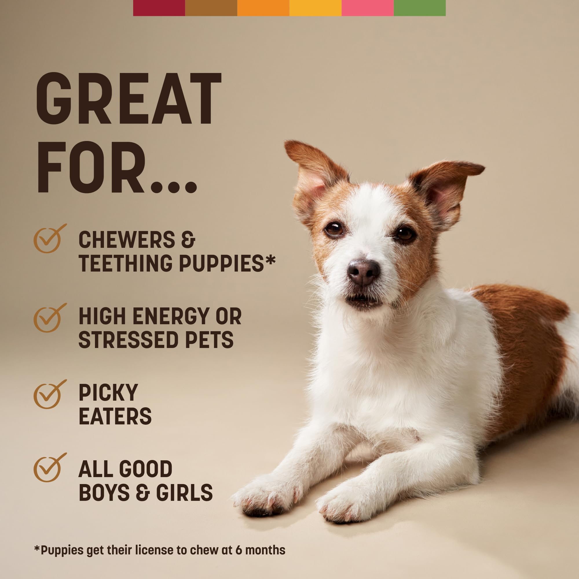 Chews sin piel de venado Earth Animal, ideal para perros activos