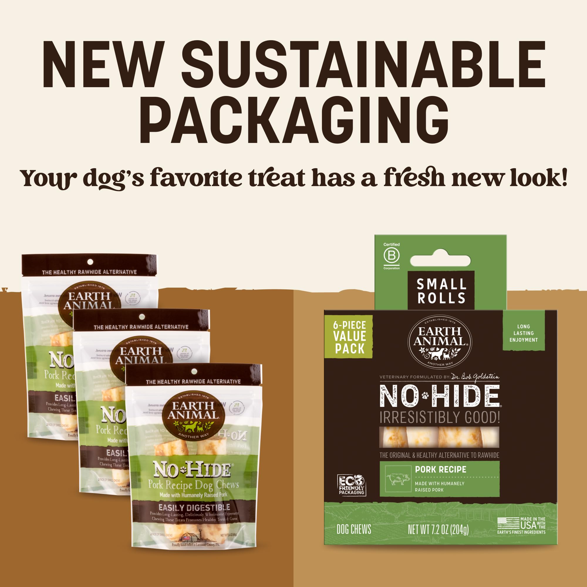 Earth Animal No Hide Chews: rollos para perros pequeños, masticación prolongada sin cuero tradicional.