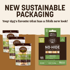 Earth Animal No Hide Chews: rollos para perros pequeños, masticación prolongada sin cuero tradicional.