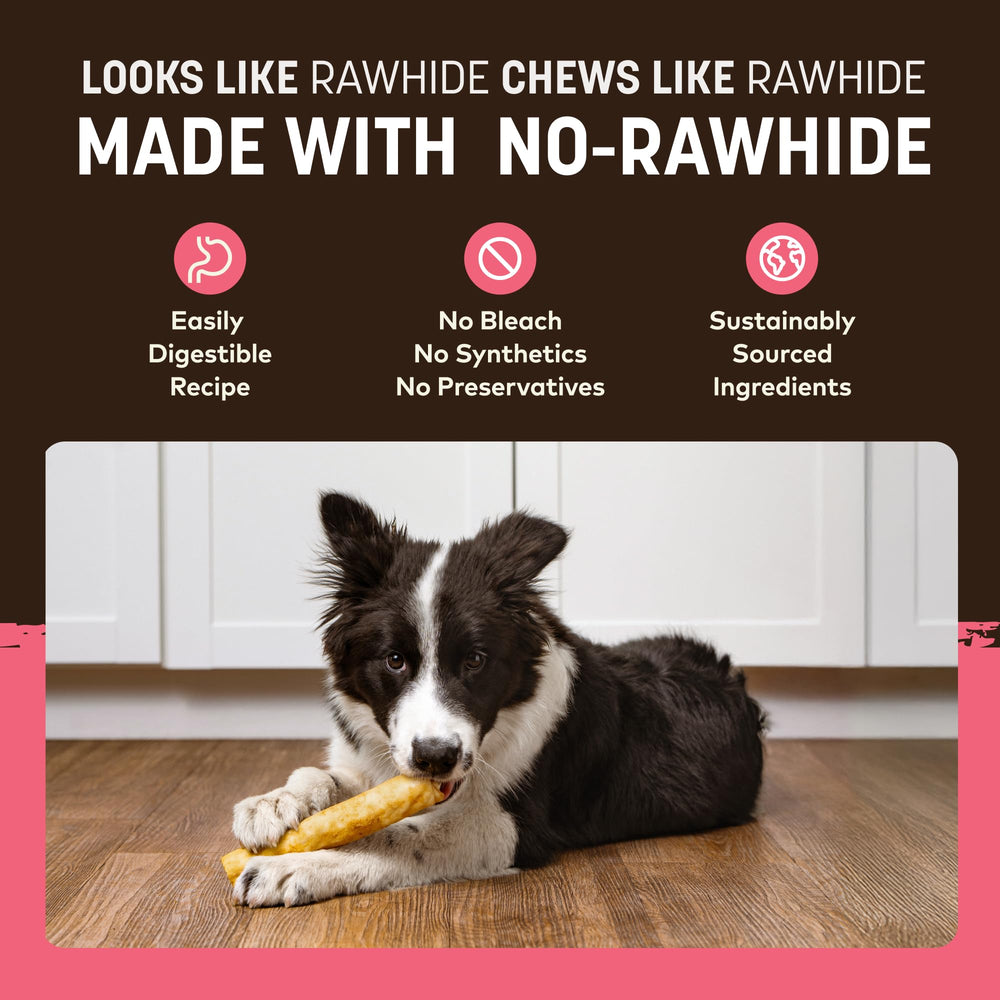 Earth Animal No Hide Chews, libre de blanqueadores y conservantes, opción más limpia.