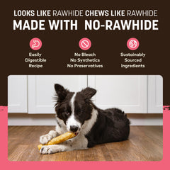 Earth Animal No Hide Chews, libre de blanqueadores y conservantes, opción más limpia.