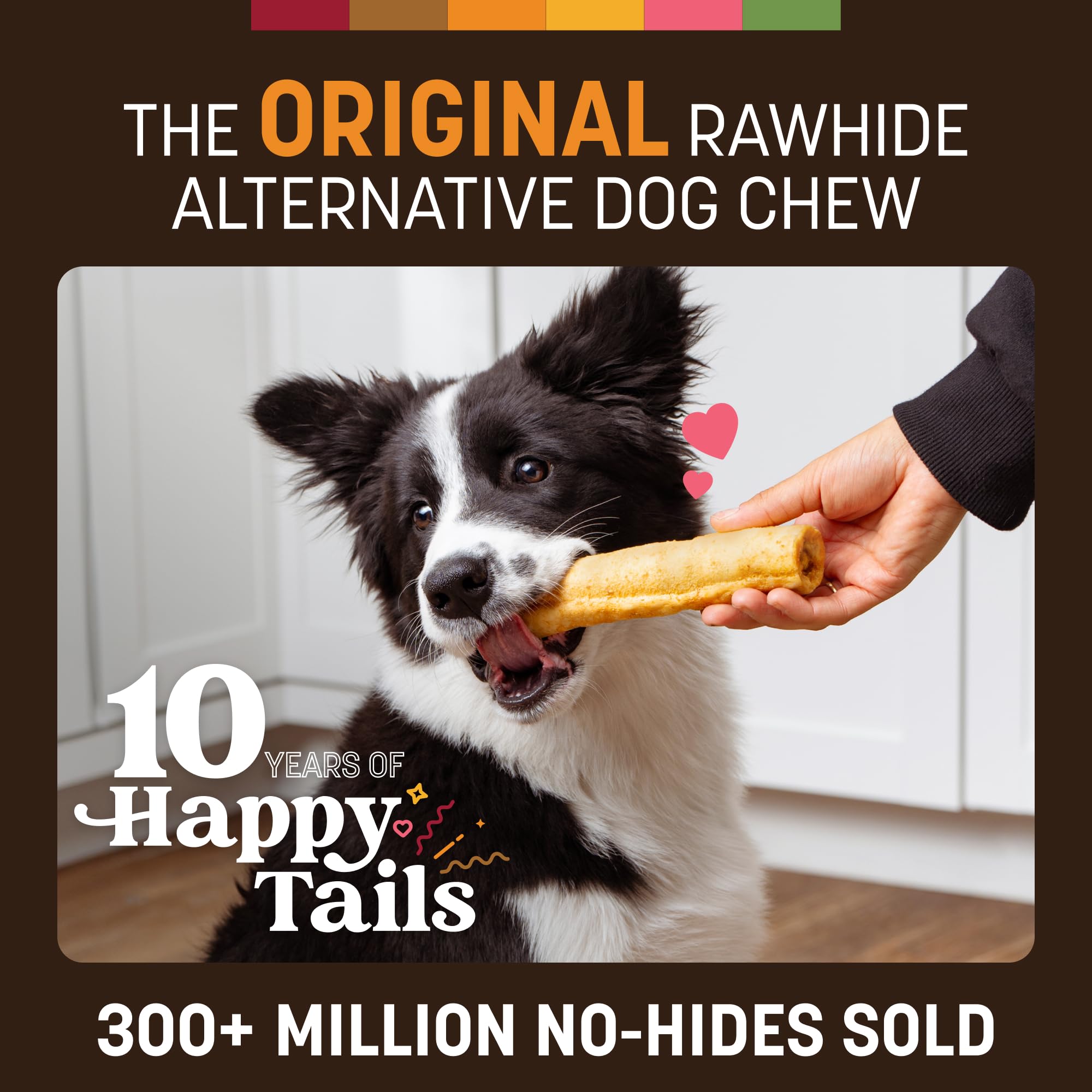 Earth Animal No Hide Chews sin piel, opción masticable sin blanqueadores para perros.