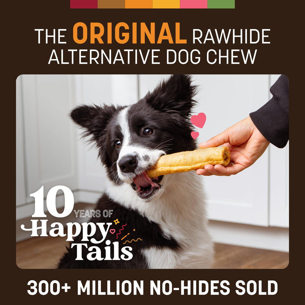 Earth Animal No Hide Chews sin piel, opción masticable sin blanqueadores para perros.