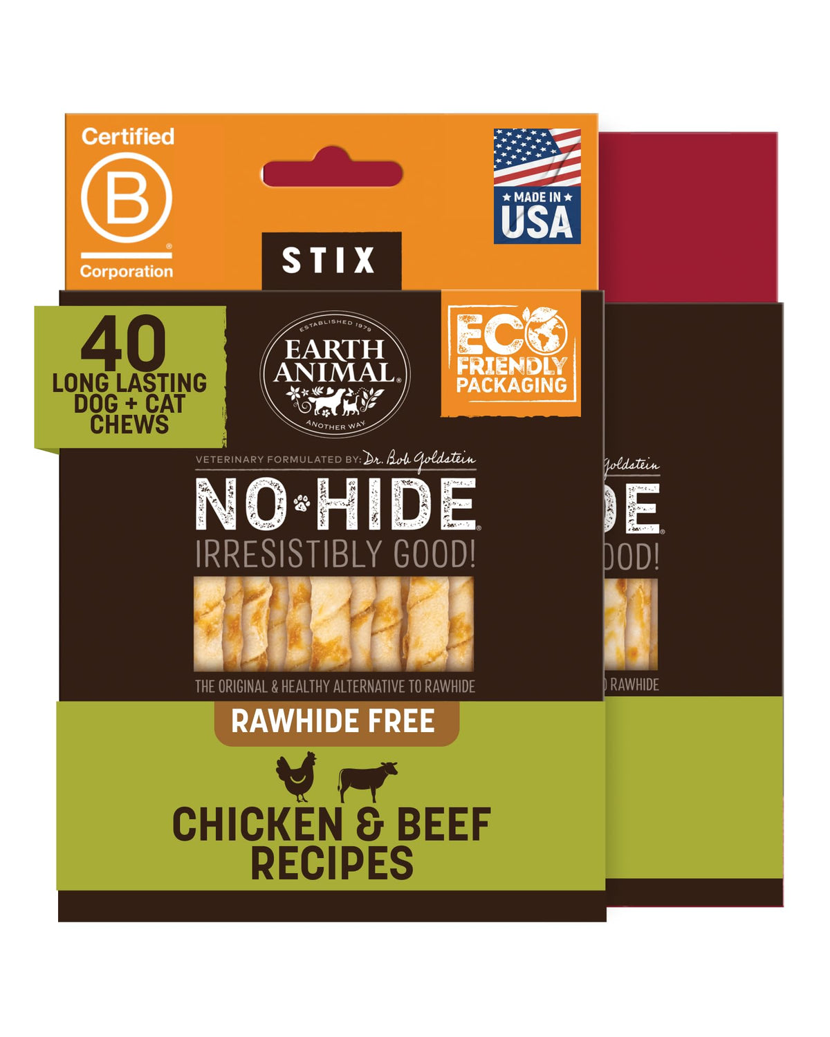 Earth Animal No Hide Stix: ingredientes simples para una merienda masticable segura