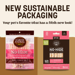 Earth Animal No Hide Stix salmón, trozos duraderos para masticación de perros pequeños.